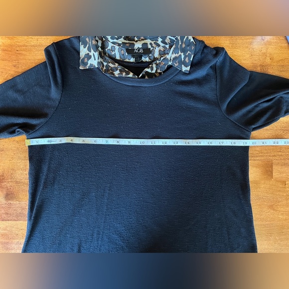 AGB Cheetah Print Layered Look Sweater Black Size Large - Picture 12 of 12